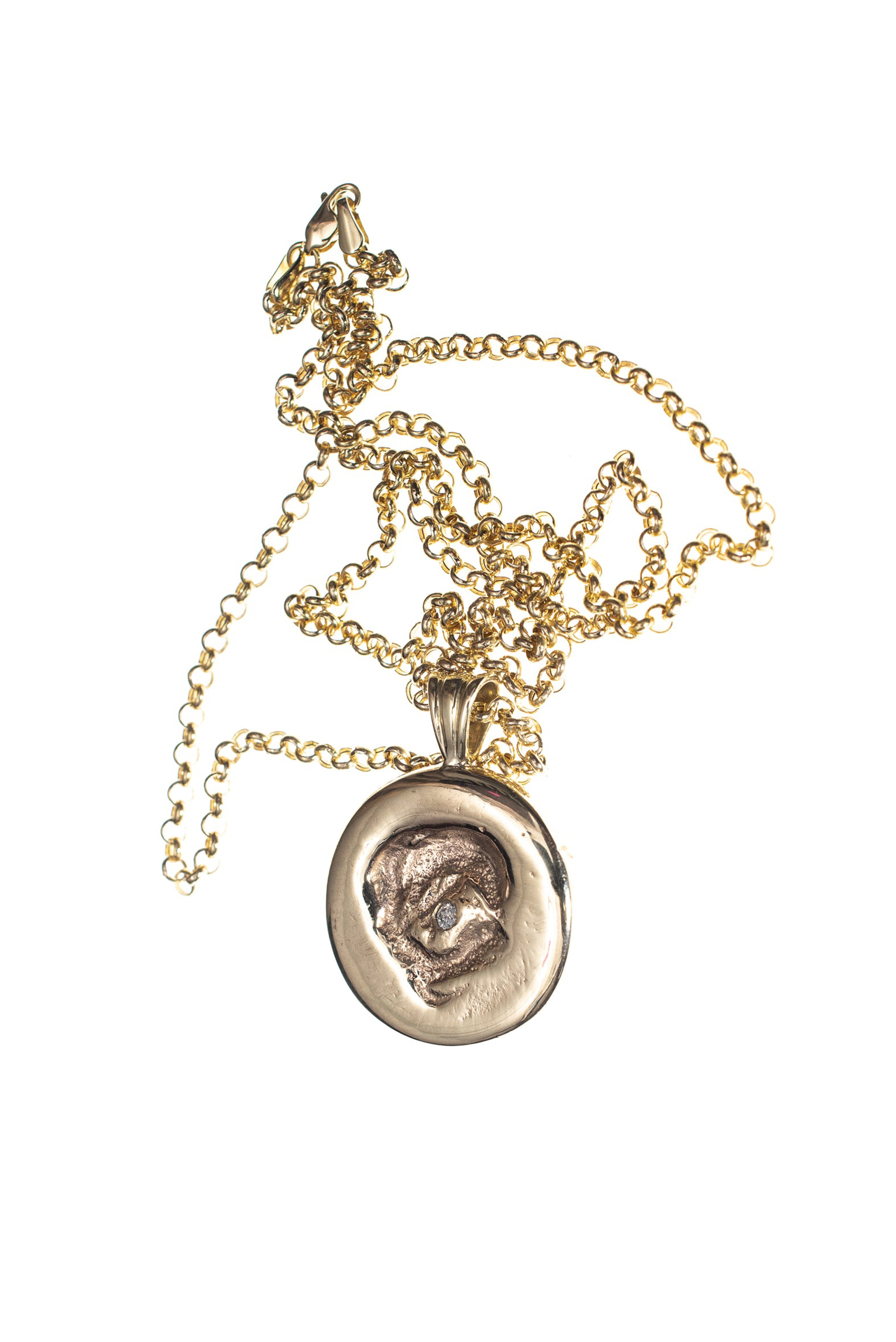 14K GOLD DIAMOND OSTREA NECKLACE